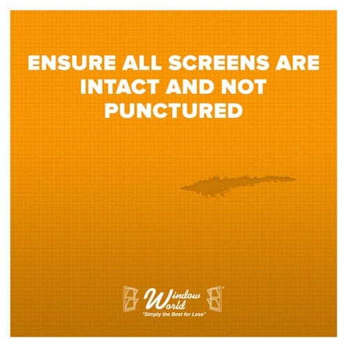 Ensure All Screens Are Intact And Not Punctured